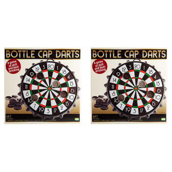 2PK MDI Magnetic Bottle Cap Darts Wall Game Novelty Bar Decor 25x25cm
