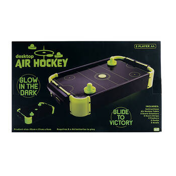 MDI Mini Table Glow in the Dark Desktop Air Hockey 55x31cm