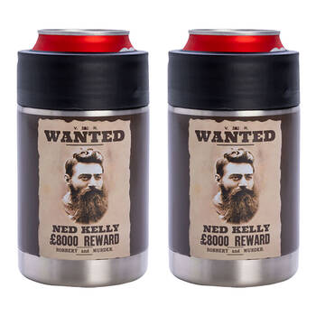 2PK MDI Bushranger Ned Metal Can/Bottle Cooler Stubby Holder Barware Accessory