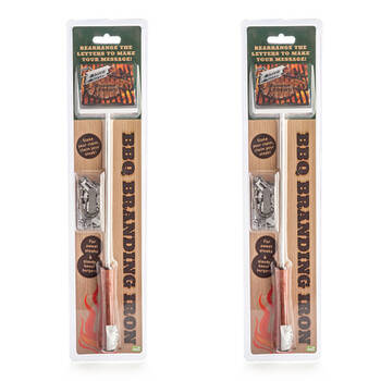 2PK MDI BBQ Branding Iron Customized Stamp Barbecue Party Grill Tool