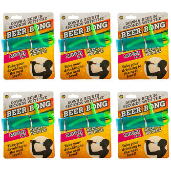 6PK MDI Beer Bong Funnel Party Drinking Game Small 18y+