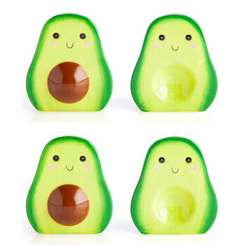 2x 2pc Flavour Mates Salt & Pepper Spice Shaker Duo Set 5x7x8cm Avocado Halves