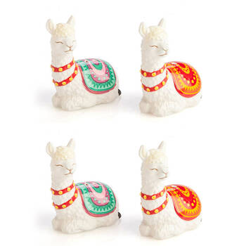 2x 2pc Flavour Mates Salt & Pepper Shaker Set 7x4x8cm South American Alpacas