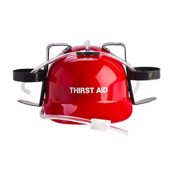 MDI Drinking Hat Beer Helmet Thirst Aid 31x27cm - Red