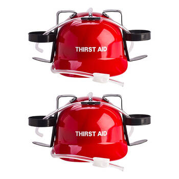 2PK MDI Drinking Hat Beer Helmet Thirst Aid 31x27cm - Red