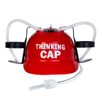 MDI Drinking Hat Beer Helmet Thinking Cap 31x27cm - Red