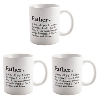 3PK MDI Ceramic Coffee Mug Drinkware 115x95mm - Father Definition