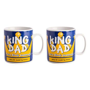 2PK MDI Giant Mug King Dad Kitchen Drinkware Coffee Mug Blue