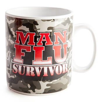 MDI Giant Mug Man Flu Survivor Kitchen Drinkware Coffee Mug Grey