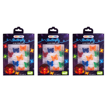 3PK Art + Tech LED String Light Butterfly Kids Room Accent Decor 23.8x3.5cm