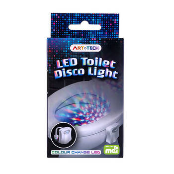 Art + Tech LED Toilet Disco Light Motion Sensor Bathroom Fun 7.5x13.1cm