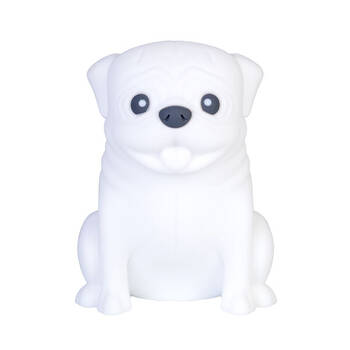 Lil Dreamers Silicone Touch Led Lamp Light Kids Bedroom Decor White - Pug