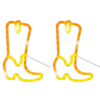 2PK Art + Tech LED Wall Light Cowboy Boot Western Theme Decor Lamp 15x24.5cm