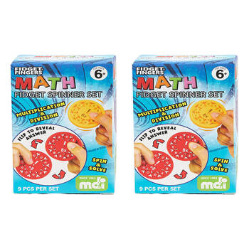 2PK MDI Math Fidget Spinner Set Educational Sensory Toy Kids 5.5x5.5cm Assorted