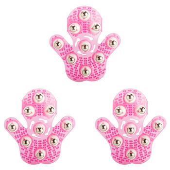 3PK MDI Flexible Waterproof Massage Bath/Shower Glove 15x16cm - Pink