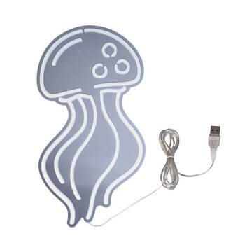 Art + Tech LED Mirror Wall Light Jellyfish Ocean Theme Decor 18x33cm