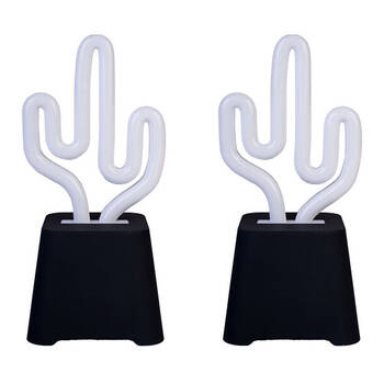 2PK Art + Tech Neon Light Speaker Cactus 8.9x18.1cm - Green