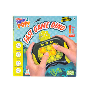 MDI Dino Island Push & Pop Game Handheld Kids Sensory Toy 13x5.8x14cm