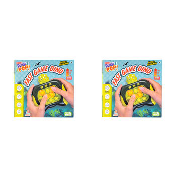2PK MDI Dino Island Push & Pop Game Handheld Kids Sensory Toy 13x5.8x14cm
