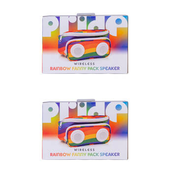 2PK MDI Pride Rainbow Fanny Pack and Rechargable Portable Speaker 34x14.5x4.6cm