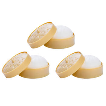 3PK Smooshos Steamed Bun Squishy Soft Stress Relief Toy 9.5x4.5cm White