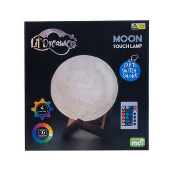 Lil Dreamers Touch Lamp Moon Night Light Bedroom Decor Kids/Children White