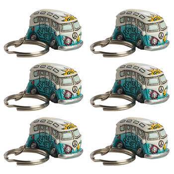 6PK MDI Combi Retro/Vintage Mini Bus Keyring Women's Accessory