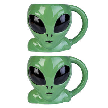 2PK Alien 3D Alien Ceramic Coffee/Tea Mug 15x11.5cm - Green