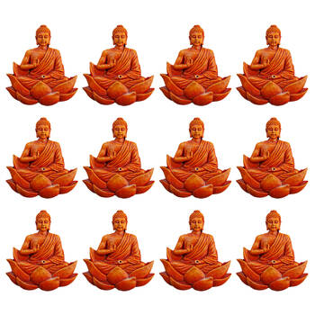 12PK MDI Flat Incense Burner Buddha Ora 12x2.5cm - Orange