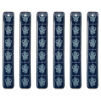 6PK MDI Flat Incense Burner/Incense Holder Ganesha 27x4.5cm - White/Blue