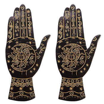 2PK MDI Flat Incense Burner/Holder Palmistry 20x9.5cm - Gold