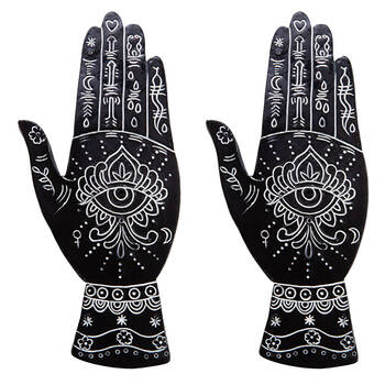 2PK MDI Flat Incense Burner/Holder Palmistry 20x9.5cm - White