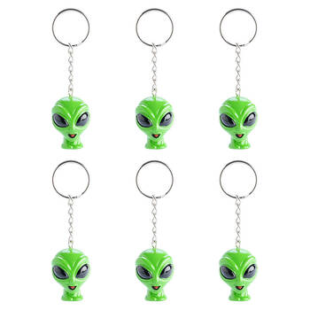 6PK Alien Keychain Alien Mini Toy Bag Charm Novelty Cute Figure 4x4cm