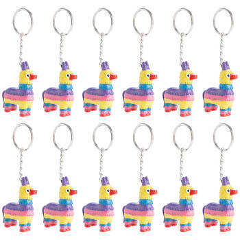 12PK Alpaca Valley Keychain Pinata Llama Colorful Charm Toy 5x6cm