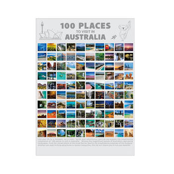 MDI Scratch Off Map Top 100 Destinations Australia Poster 82.5x59.4x0.1cm