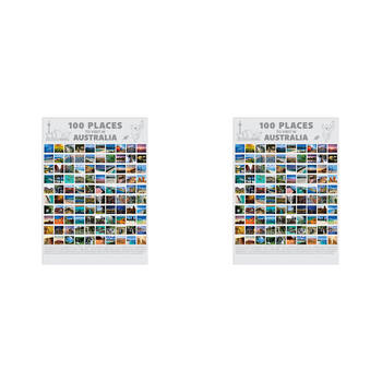 2PK MDI Scratch Off Map Top 100 Destinations Australia Poster 82.5x59.4x0.1cm