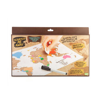 MDI Scratch Me Away Magnetic World Map Whiteboard 42.5x22.7x0.1cm