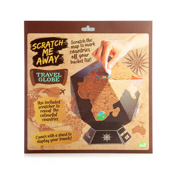 MDI DIY Scratch Me Away World Travel Globe Map w/ Stand 26x26x26cm