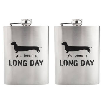 2PK Furever Pets Stainless Steel Flask 9x13.5cm - Dachshund