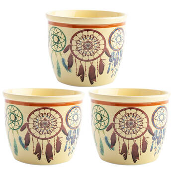 3PK MDI Smudge Bowl Sage/Incense Burner Ceramic Dreamcatcher 12.5x10.5cm Yellow