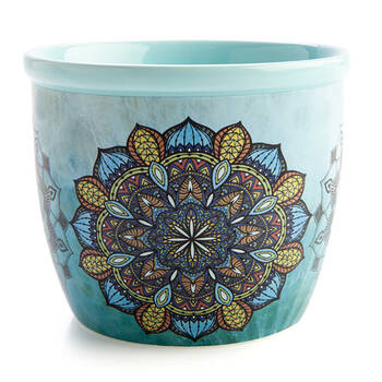MDI Smudge Bowl Sage/Incense Burner Ceramic Mandala 12.5x10.5cm Blue