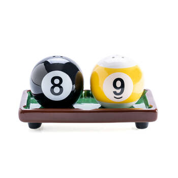 2pc Flavour Mates 3D Salt & Pepper Shaker Set 14.7x7.8x7.5cm 8-Ball Pool Balls