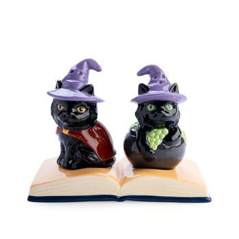 2pc Flavour Mates 3D Salt & Pepper Shaker Set 14.5x8.5x11cm Black Cats