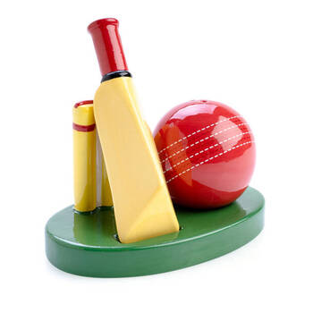 2pc Flavour Mates 3D Salt & Pepper Shaker Set 12.6x7.7x11.1cm Cricket Ball Bat