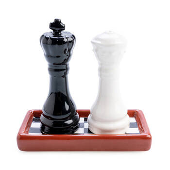 2pc Flavour Mates 3D Salt & Pepper Shaker Duo Set 10.8x5.5x10.5cm Chess Pieces