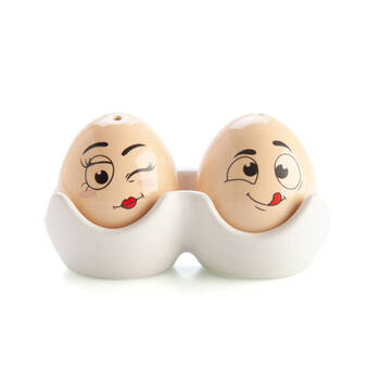 2pc Flavour Mates 3D Salt & Pepper Shaker Duo Set 43x27.7x44cm Mr Mrs Eggheads