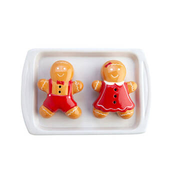 2pc Flavour Mates 3D Salt & Pepper Shaker Duo Set 15x5x10cm Gingerbread Cookies