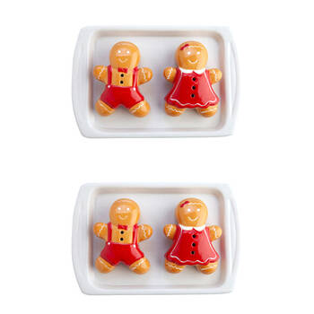 2x 2pc Flavour Mates Salt & Pepper Shaker Duo Set 15x5x10cm Gingerbread Cookies
