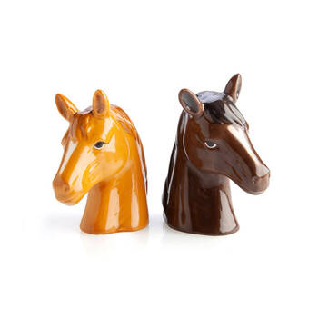 2pc Flavour Mates 3D Salt & Pepper Shaker Duo Set 7.5x4x8.5cm Horse Heads