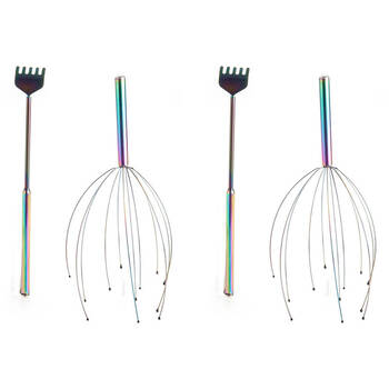 2PK MDI Luxury Calming Set Head Tickler & Scratcher - Rainbow